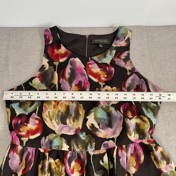 MM Couture by Miss Me Dress Women's Size Large Floral Flare Sleeveless - Picture 6 of 12